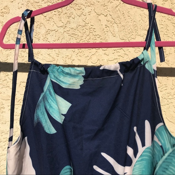 Palm Leaf Floral Romper - Picture 3 of 6